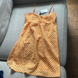 Orange and white floral sundress